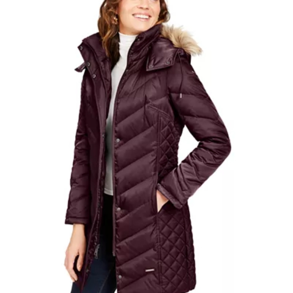 Kenneth Cole Reaction Purple Puffer Coat SP